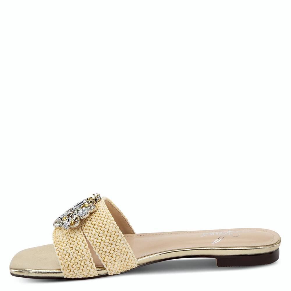 NEW AZURA women's enamor slide sandals in beige